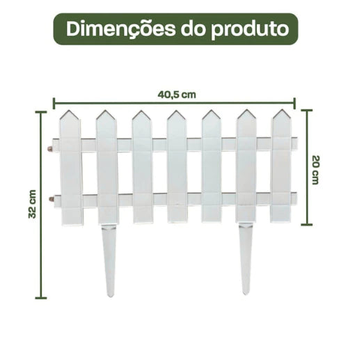 Kit 3 Cercas Plástica Decorativa Jardim Inglês
