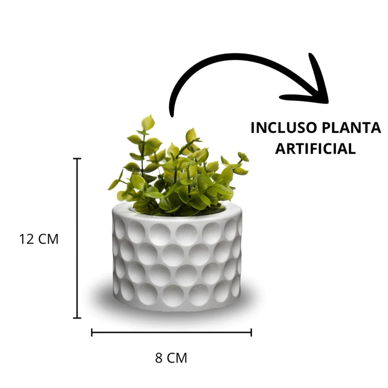 Conjunto Decorativo com 6 Vasos Incluso Planta Artificial