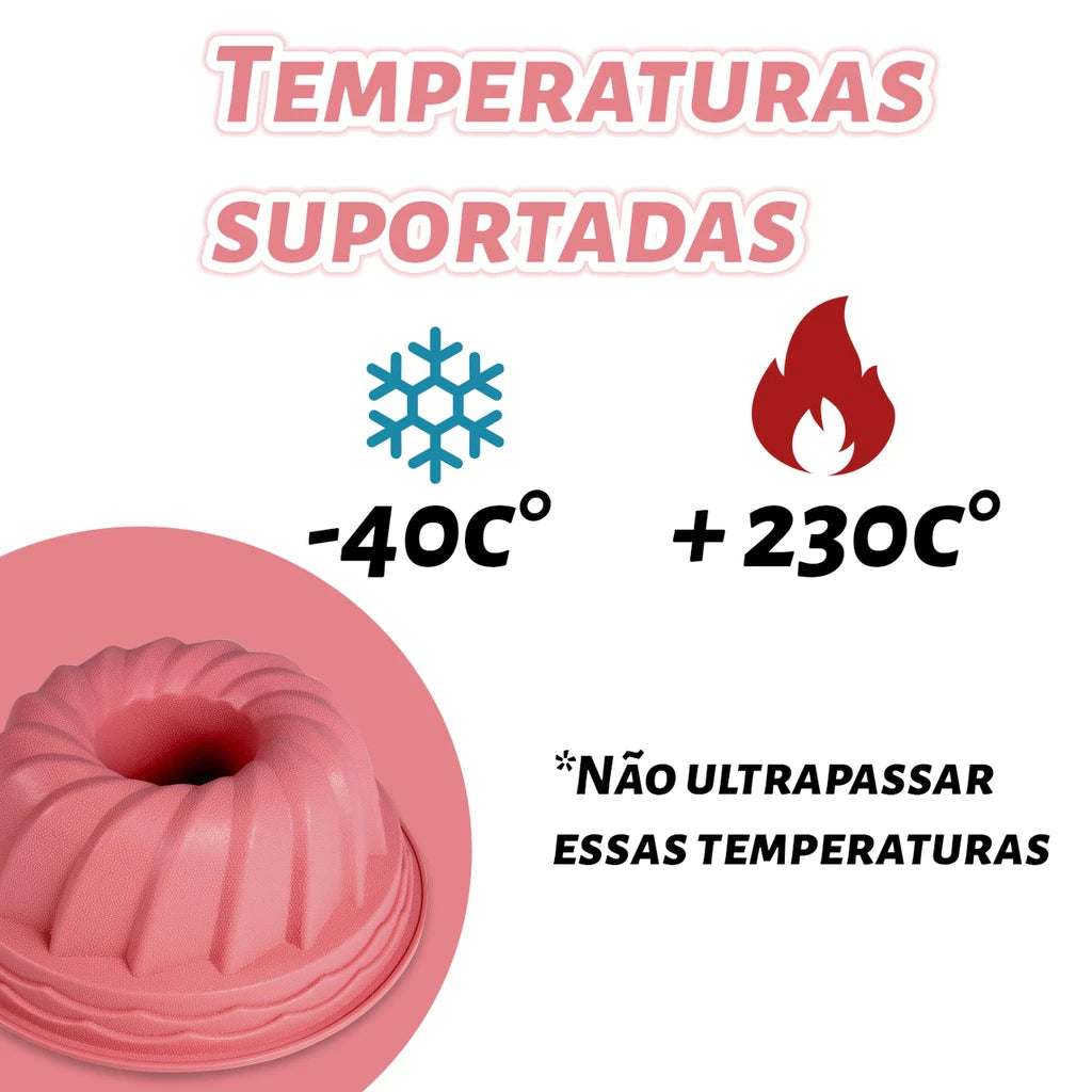 Assadeira Forma De Silicone Para Bolo Pudim Torta Mousse