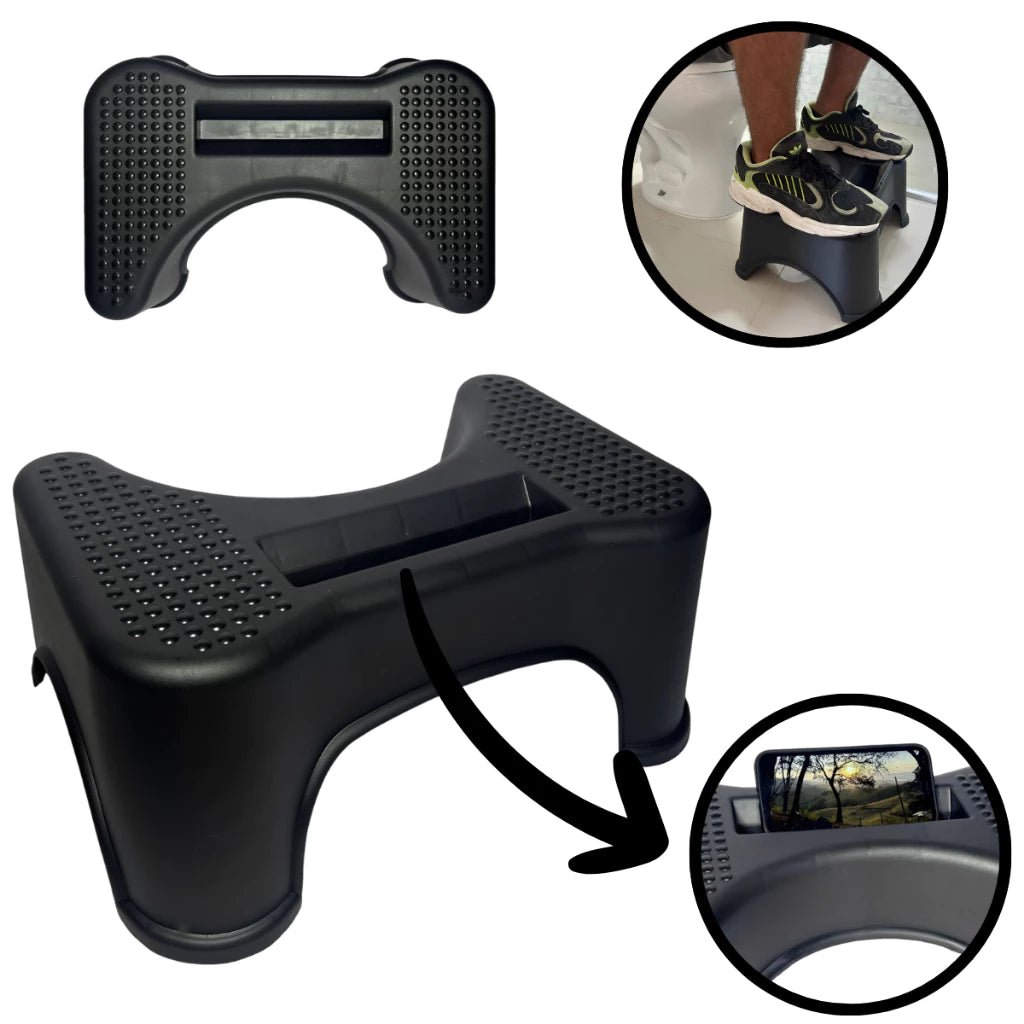 Apoio Pés Vaso Sanitário Com Porta Celular Antiderrapante