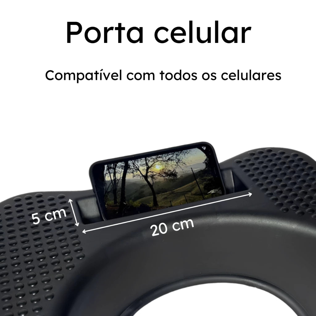 Apoio Pés Vaso Sanitário Com Porta Celular Antiderrapante