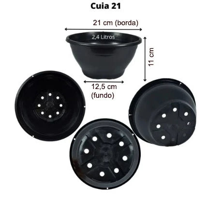 Kit Vaso Cuia N 21 Para Plantas Pendentes