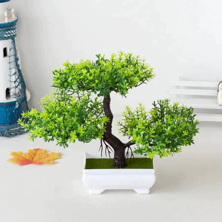 Bonsai Artificial 25cm Realista de Plástico com Vaso