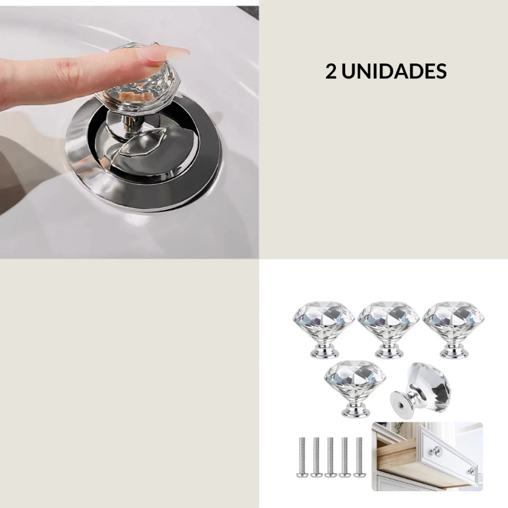 Botão de Descarga Para Vaso Sanitário Formato Diamante