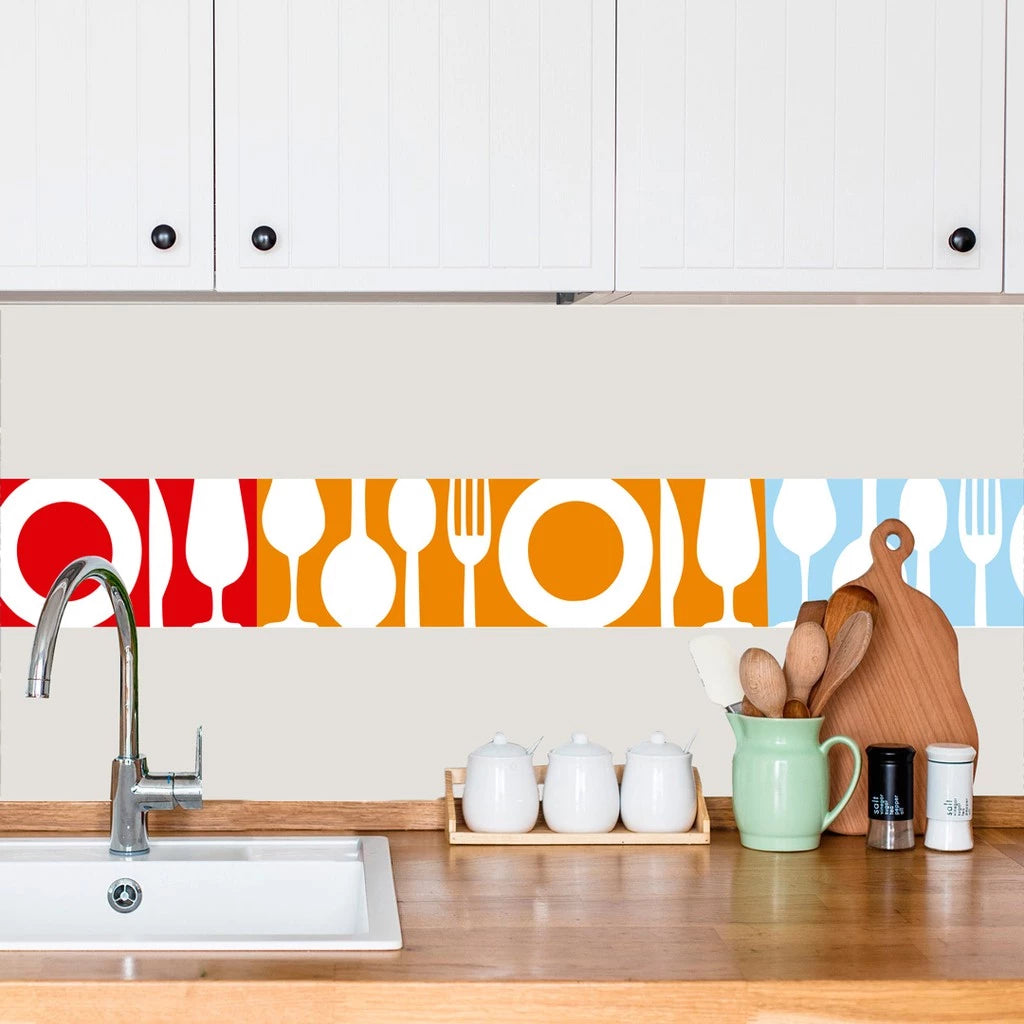 Borda Decorativa Adesivo Faixa para Cozinha diversos modelos - 100 x 10 cm