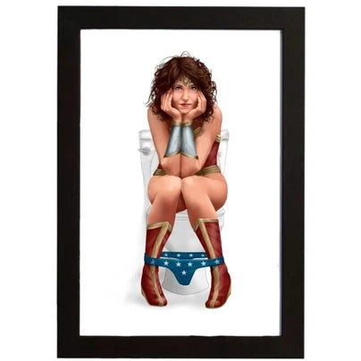 Placas decorativas quadros. Super Heróis Banheiro