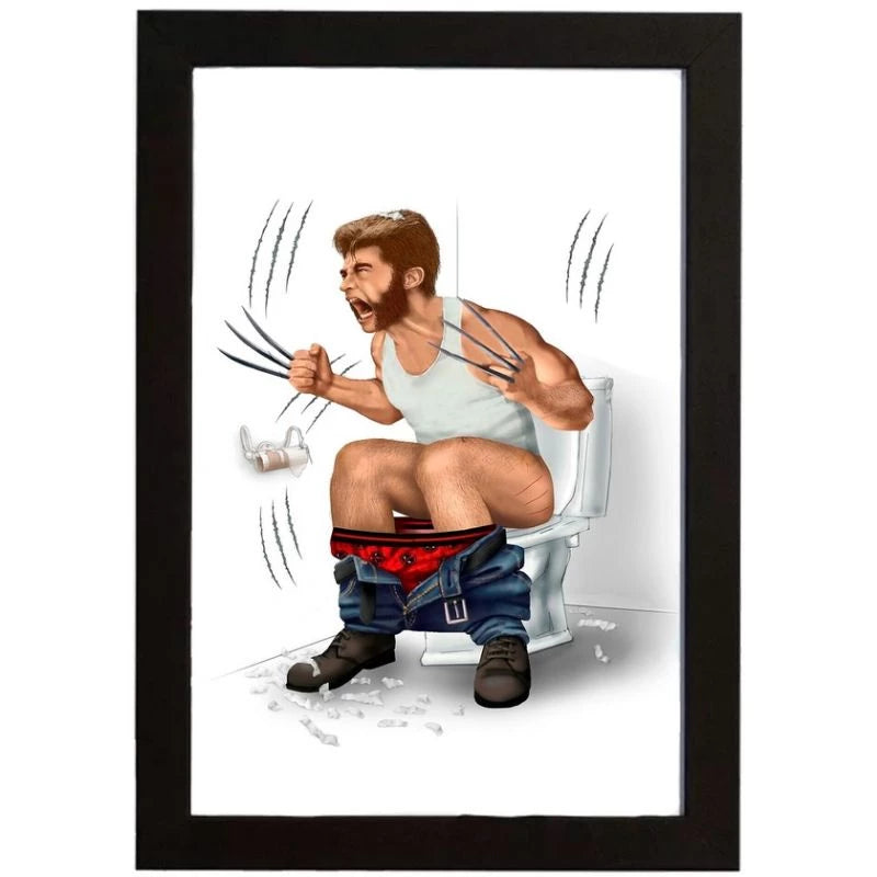 Placas decorativas quadros. Super Heróis Banheiro