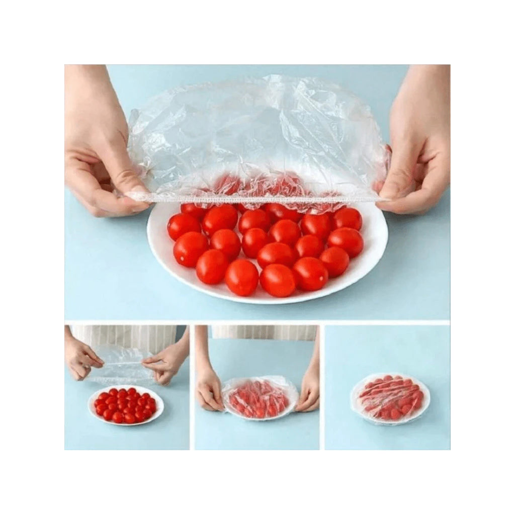 KIT 300 Tampa De Plástico Descartável Para Alimento