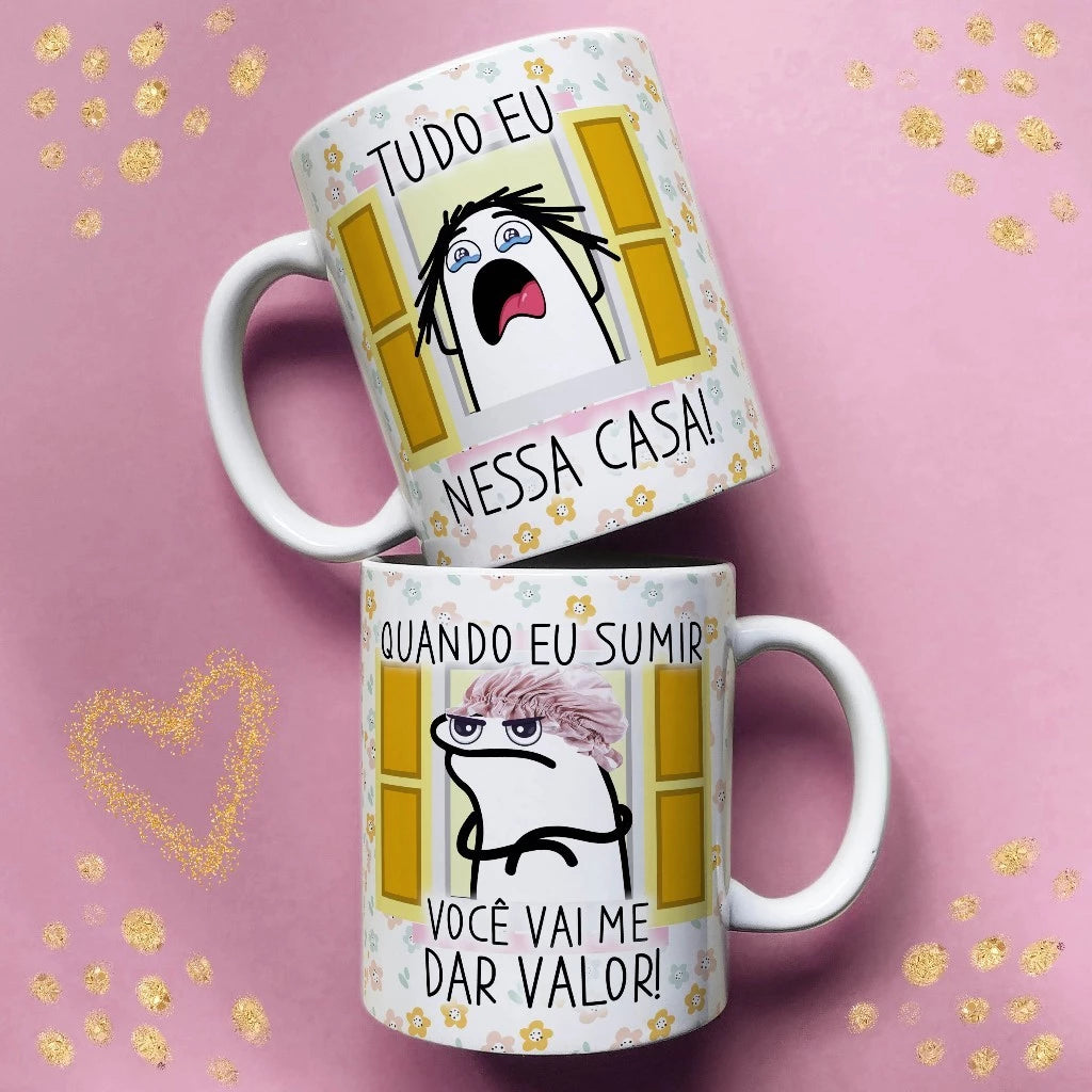 Caneca de Porcelana Flork com frases divertidas Mãe Vários Modelos