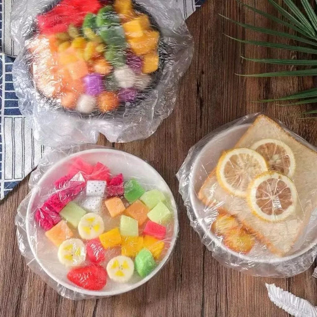 KIT 300 Tampa De Plástico Descartável Para Alimento