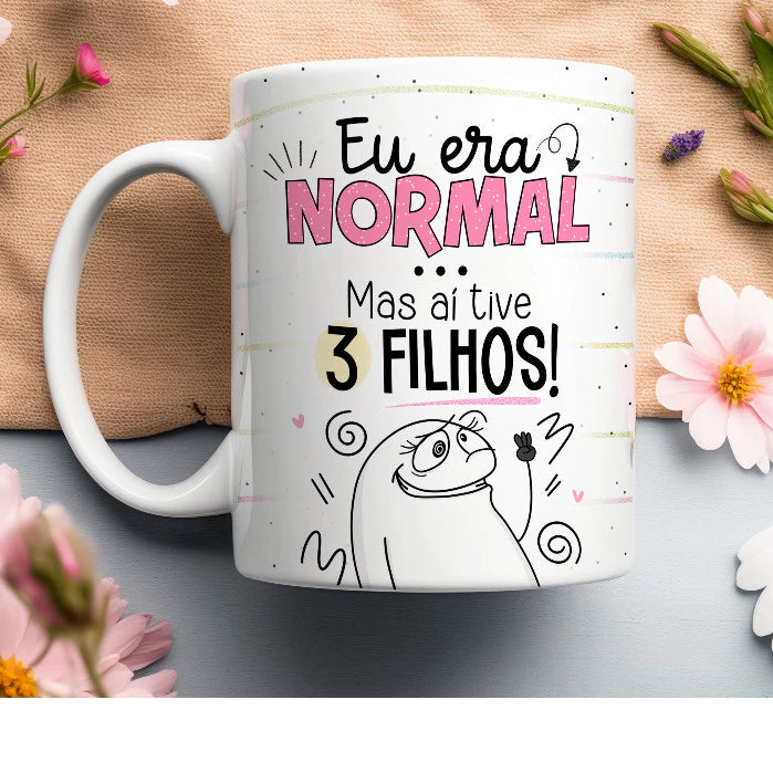 Caneca de Porcelana Flork com frases divertidas Mãe Vários Modelos