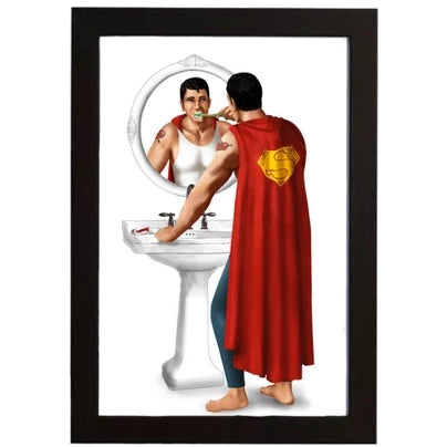 Placas decorativas quadros. Super Heróis Banheiro