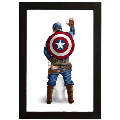 Placas decorativas quadros. Super Heróis Banheiro