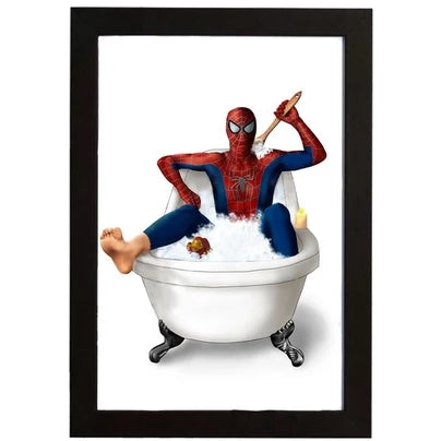 Placas decorativas quadros. Super Heróis Banheiro