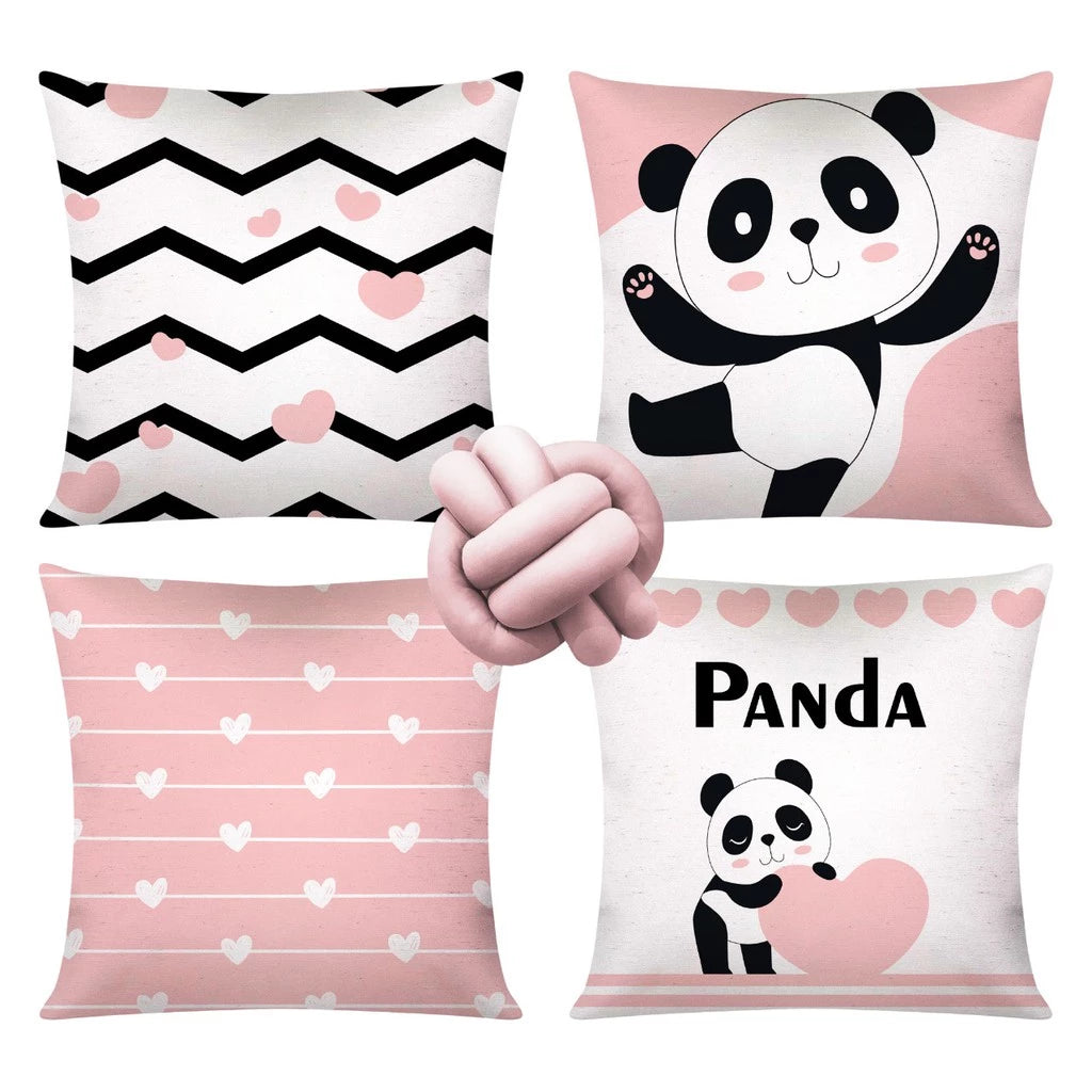 Kit 4 capas de almofadas decorativas + Nó