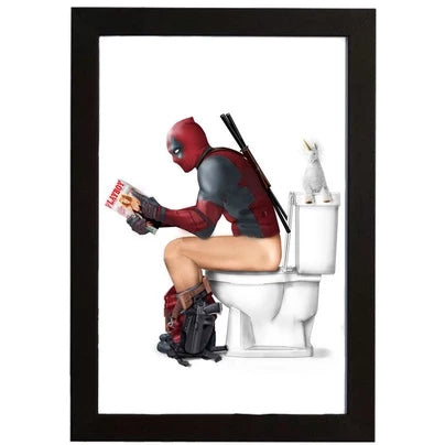 Placas decorativas quadros. Super Heróis Banheiro