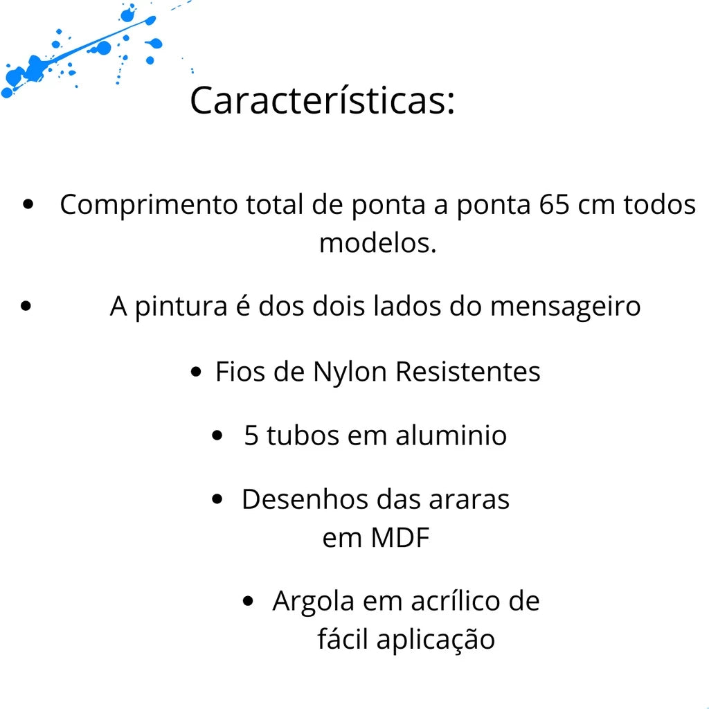 Sino ou Mensageiro dos Ventos Arara Vermelha