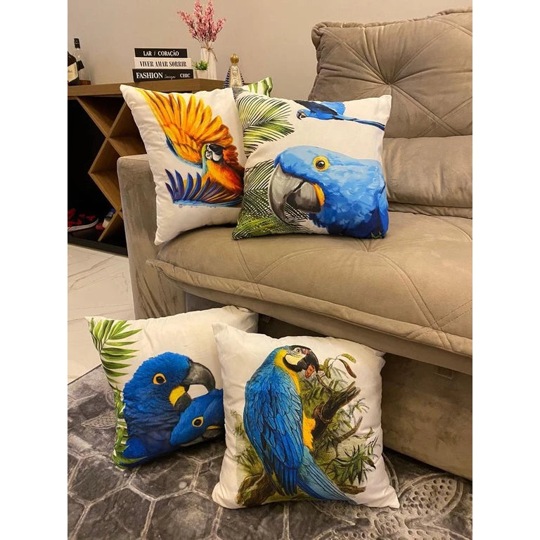 Capas de Almofada Decorativas Arara Azul