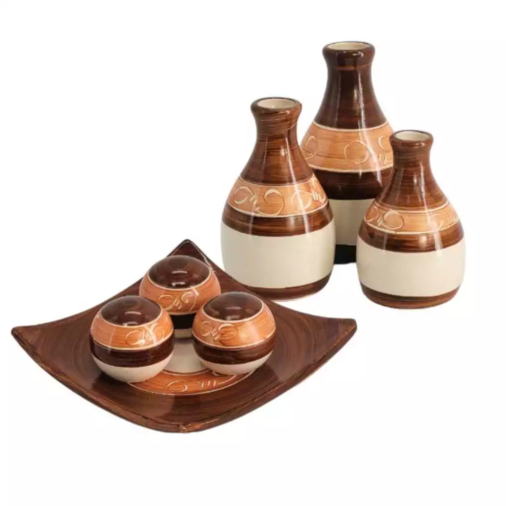 Conjunto 7 Peças de Ceramica para Decoração