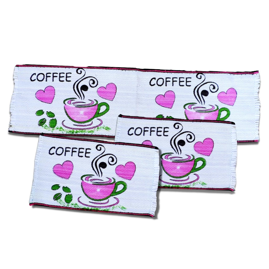 Jogo 3 Peças Passadeira e Tapete Corda Cozinha