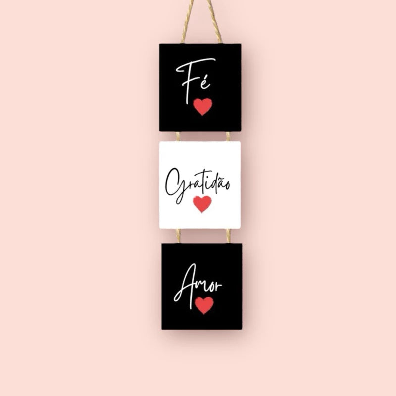 Kit Placa Decorativa Personalizada Com Corda