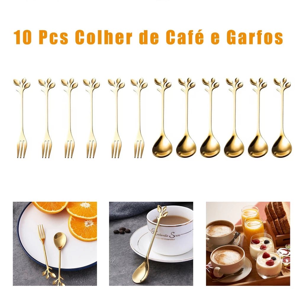 Kit jogo 10 Peças Conjunto De Colher garfo Criativo