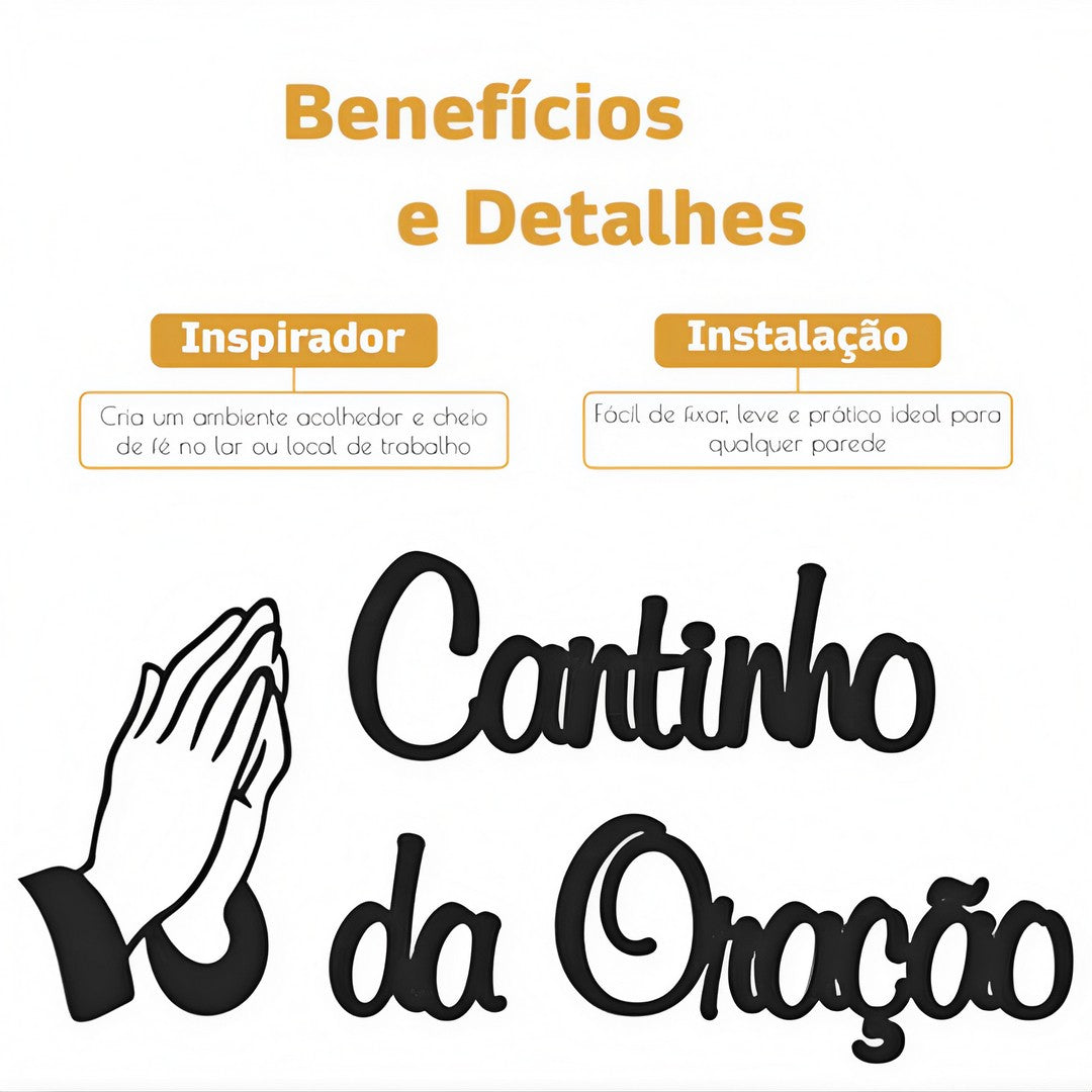 ✝️ FaithWall™ Aplique Decorativo Religioso em MDF para Cantinho da Oração