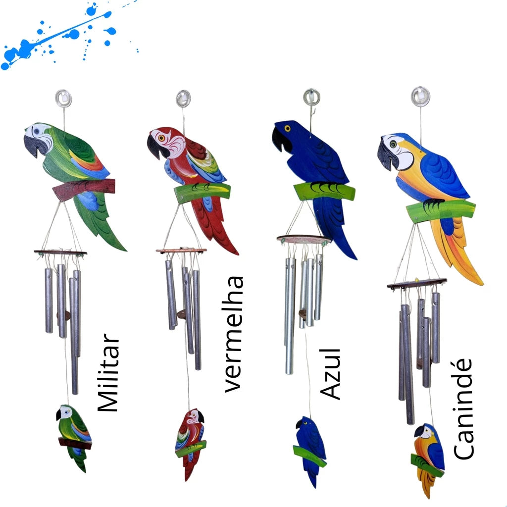 Sino ou Mensageiro dos Ventos Arara Vermelha