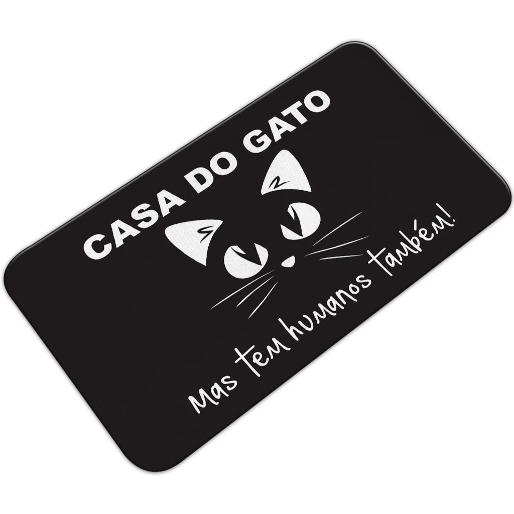 Tapete Antiderrapante Gatos, Cães, Frases | Decoração Porta ou Banheiro