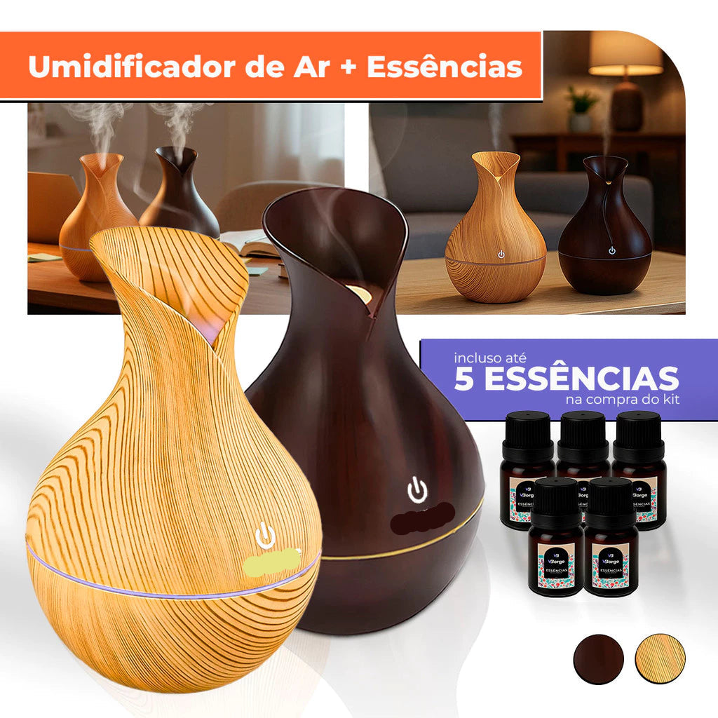 Umidificador De Ar + 5 Essências Hidrossolúvel