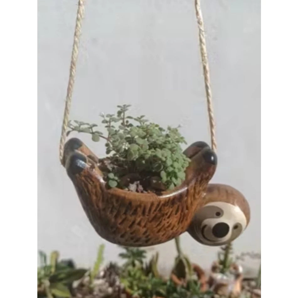 Vaso Bicho Preguiça para suculentas (cerâmica) sem arranjos!