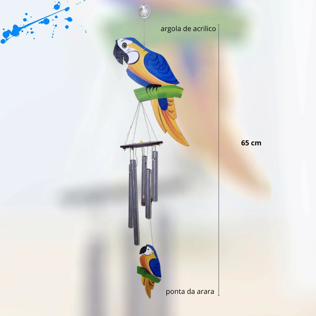Sino ou Mensageiro dos Ventos Arara Vermelha