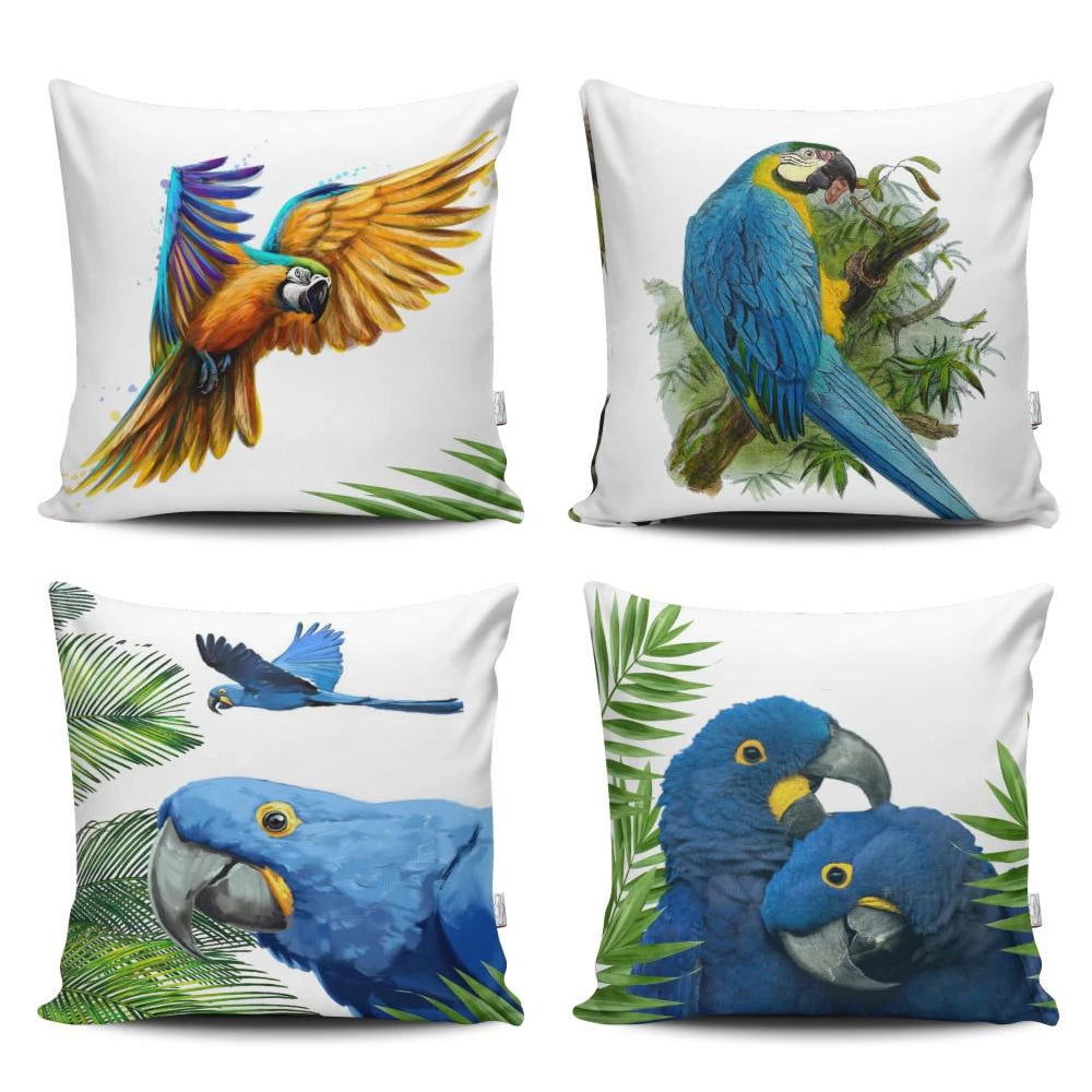 Capas de Almofada Decorativas Arara Azul