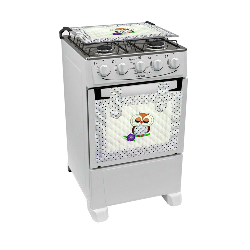 Kit Fogão e Forno Tecido Matelado Para Fogão 4 Bocas