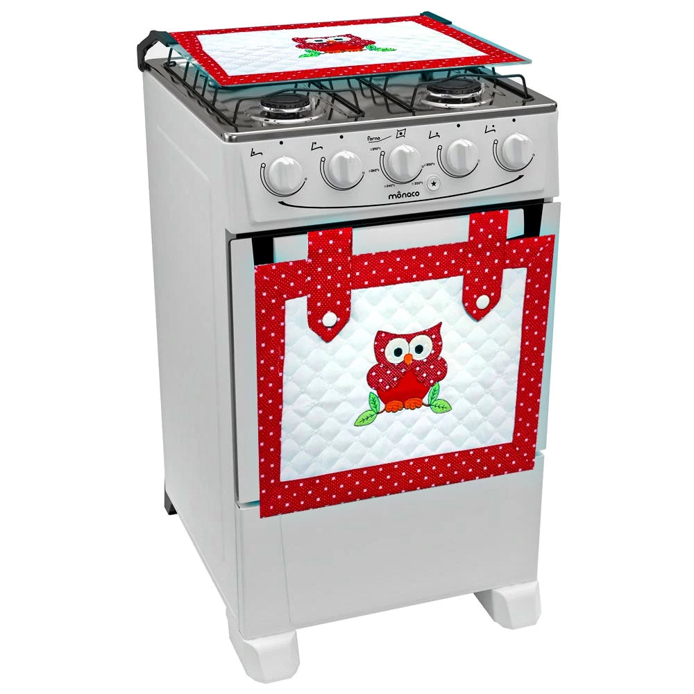 Kit Fogão e Forno Tecido Matelado Para Fogão 4 Bocas