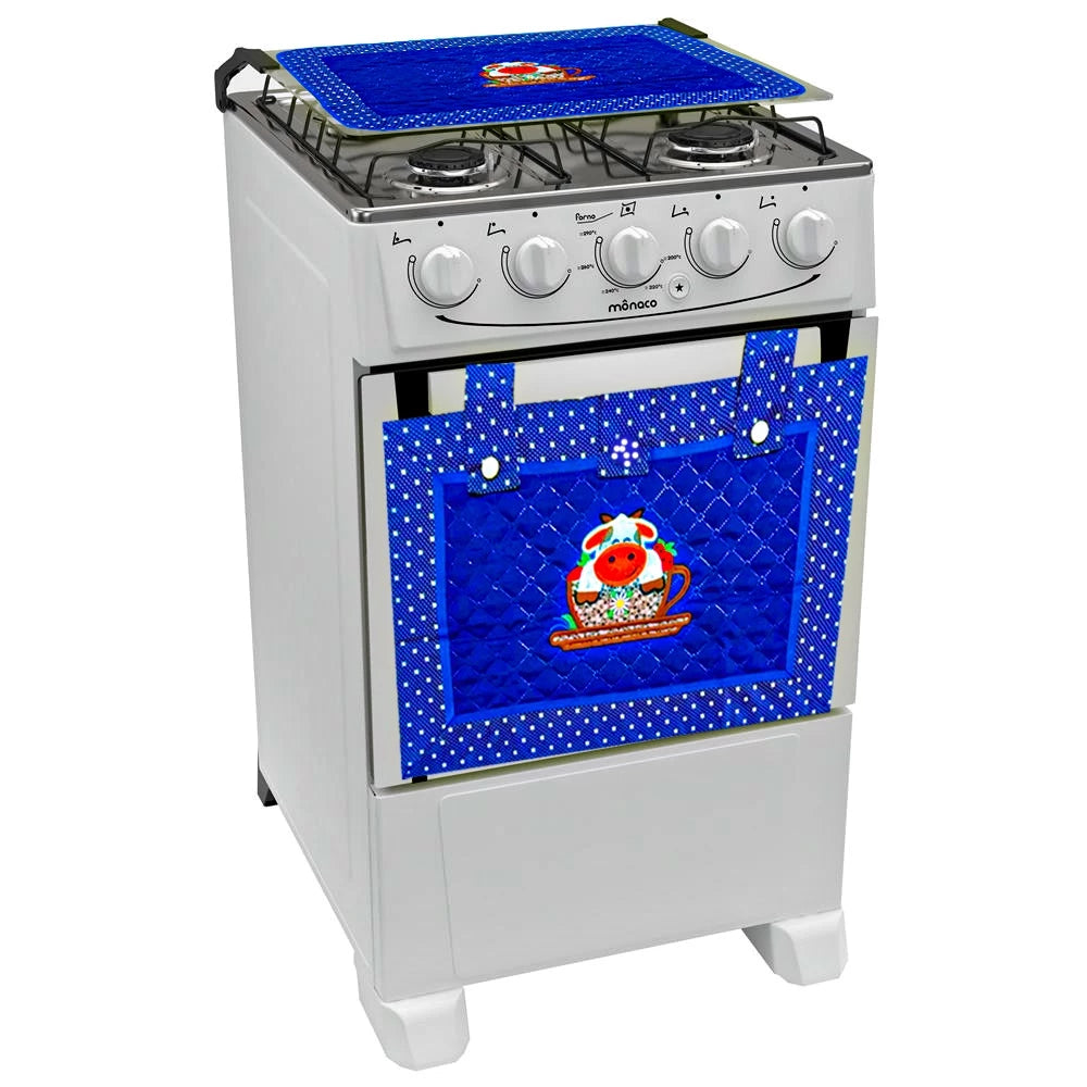 Kit Fogão e Forno Tecido Matelado Para Fogão 4 Bocas