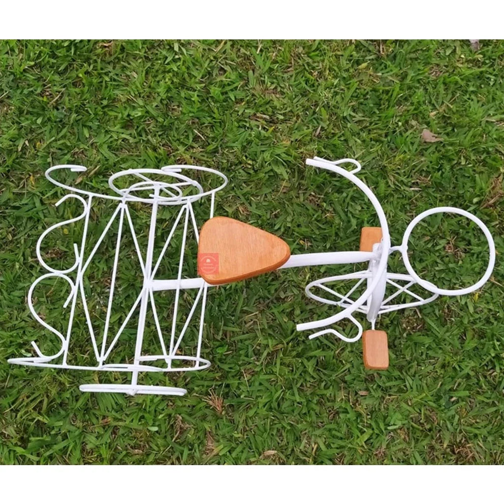 Bicicleta Decorativa de Ferro Rústica Branca