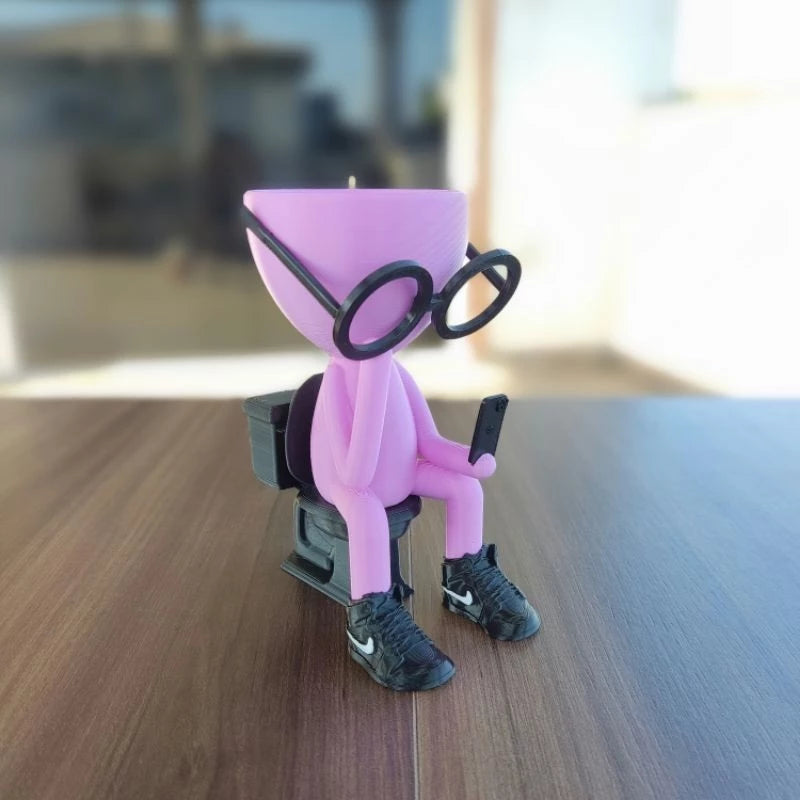 Vaso Decorativo Robert Plant no Banheiro com celular