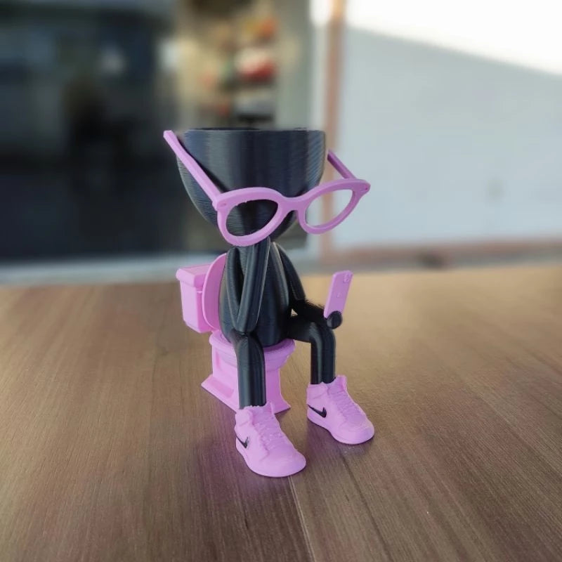 Vaso Decorativo Robert Plant no Banheiro com celular