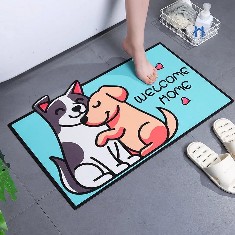 Tapete para Porta de Entrada Estampado Pet Antiderrapante