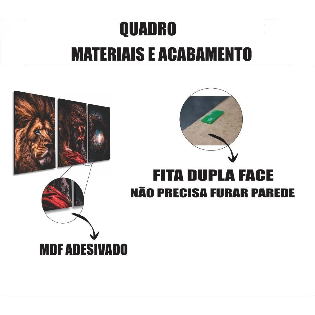 Kit 3 Quadrinhos Frases Fé