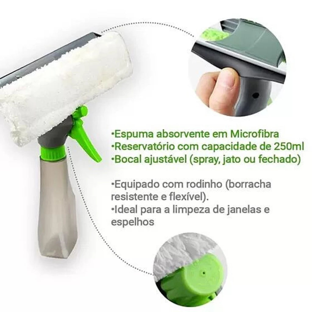 Rodo Spray Limpa E Seca Vidros 3 em 1