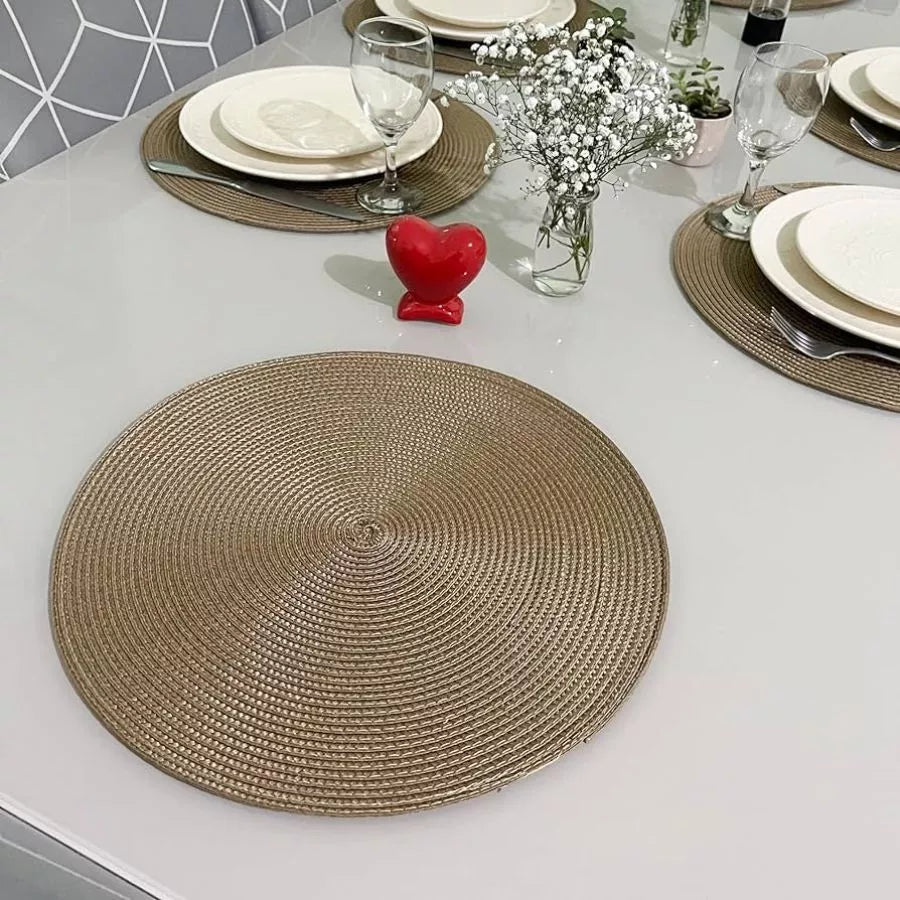 Kit 4 ou 6 Jogo Americano Souplast Redondo Jantar Mesa Posta Cozinha 38cm