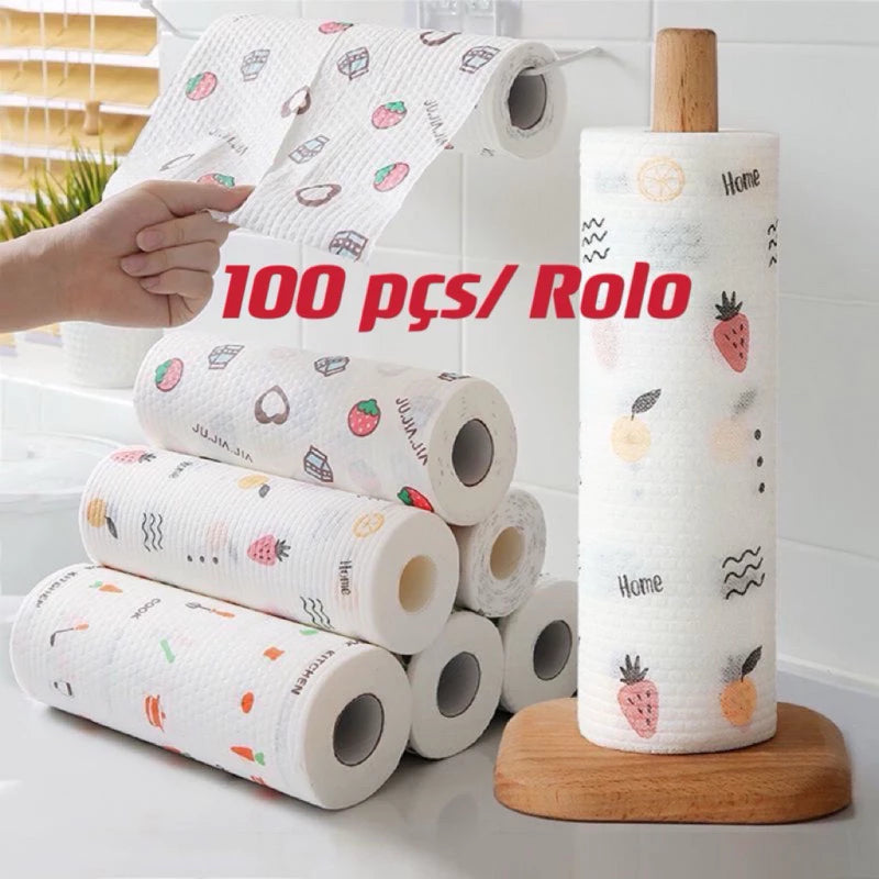 Rolo Pano De Limpeza Reutilizável Absorvente