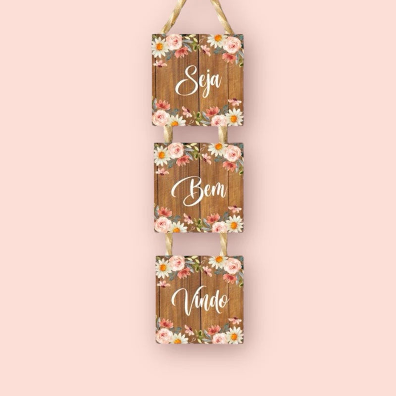 Kit Placa Decorativa Personalizada Com Corda