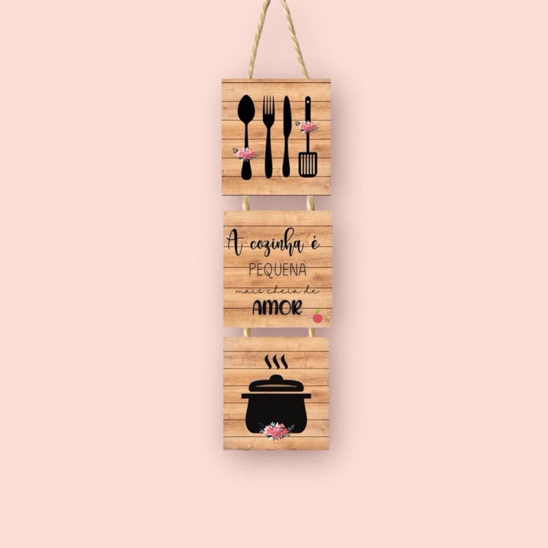 Kit Placa Decorativa Personalizada Com Corda