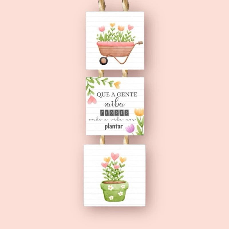 Kit Placa Decorativa Personalizada Com Corda