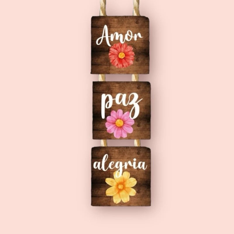Kit Placa Decorativa Personalizada Com Corda