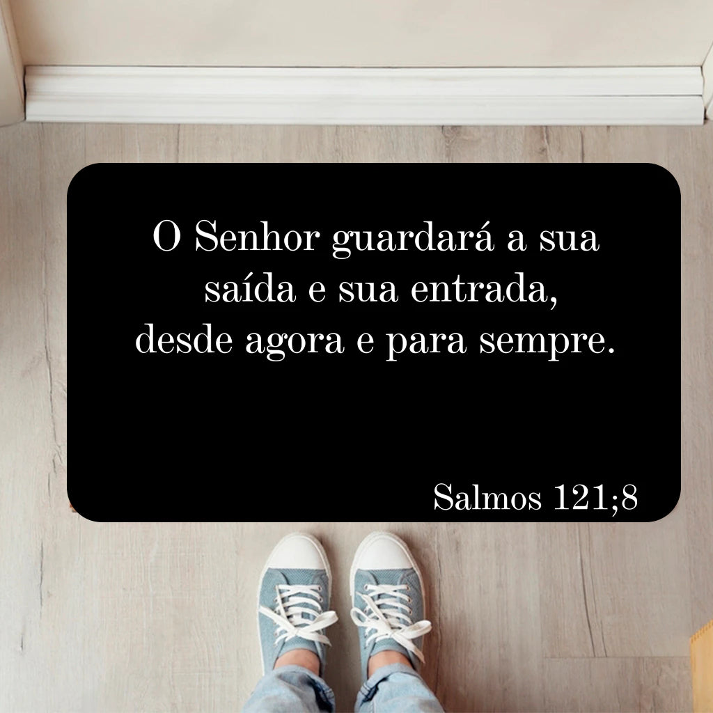 Tapete Antiderrapante Costura Reforçada - Versículo - Evangélico - Oração