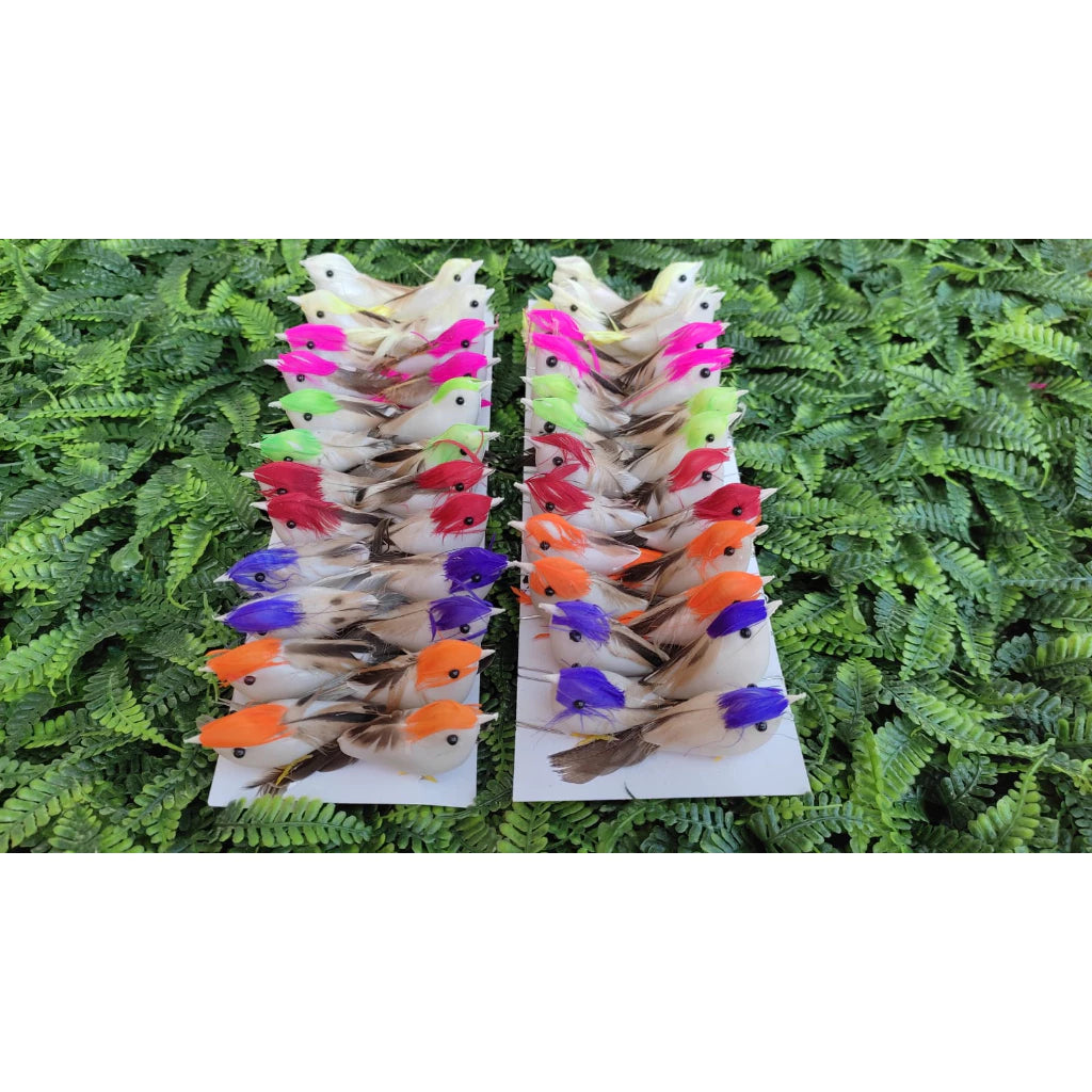 Kit 4 Passarinhos Artificiais Coloridos